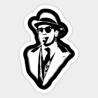 Robert De Niro smoking Al Capone mafia gangster movie Untouchables painting black and white Sticker